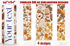 Floral 20 oz tumbler wrap add name Autumn harvest tumbler Product Image 1