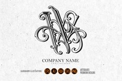 Flourish delight classic W monogram letter logo outline Product Image 1