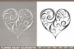 Flourish Heart SVG. Swirl Heart SVG. Valentines Heart SVG Product Image 1