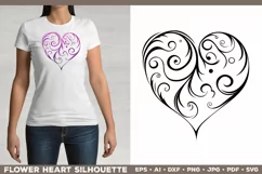 Flourish Heart SVG. Swirl Heart SVG. Valentines Heart SVG Product Image 2