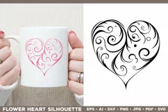 Flourish Heart SVG. Swirl Heart SVG. Valentines Heart SVG Product Image 3