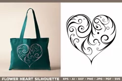 Flourish Heart SVG. Swirl Heart SVG. Valentines Heart SVG Product Image 4
