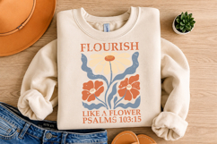 Flourish Like a Flower PNG, Floral Quote Design Product Image 4