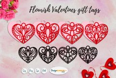 Flourish Valentine Heart gift tags | SVG heart templates Product Image 2