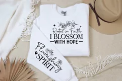 Rooted In Faith I Blossom Sleeve SVG, Christian SVG Design Product Image 3