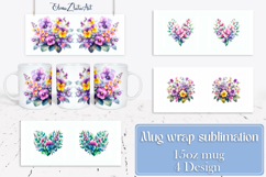 Flowers Mug Sublimation, wild flowers Design Mug Product Image 1