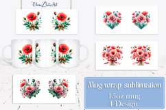 Flowers Mug Sublimation, wild flowers Design Mug Product Image 1