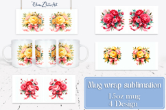 Flowers Mug Sublimation, wild flowers Design Mug Product Image 1