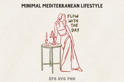 Flow With The Day Woman Line Art SVG PNG EPS Product Image 1