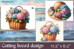 Watercolor Wreath hydrangea Cutting Board, Easter design Product Image 1
