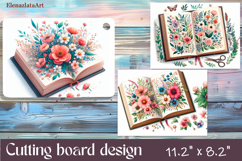 Watercolor summers flowers Cutting Board Product Image 1