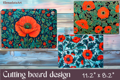 Watercolor summers flowers Cutting Board Product Image 1
