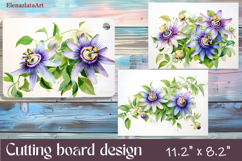 Watercolor summers flowers Cutting Board Product Image 1