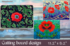 Watercolor summers flowers Cutting Board Product Image 1