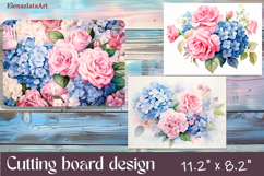 Watercolor summers flowers Cutting Board Product Image 1
