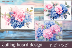 Watercolor summers flowers Cutting Board Product Image 1