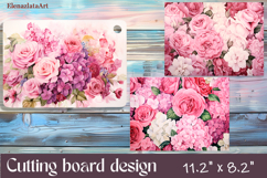 Watercolor summers flowers Cutting Board Product Image 1
