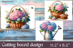 Watercolor summers flowers Cutting Board Product Image 1