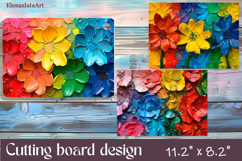 Watercolor summers flowers Cutting Board Product Image 1