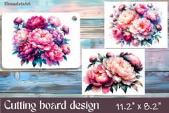 Watercolor summers flowers Cutting Board Product Image 1