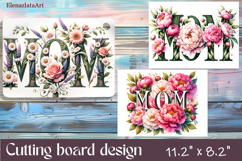 Watercolor summers flowers Cutting Board Product Image 1