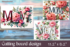 Watercolor summers flowers Cutting Board Product Image 1