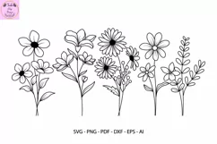 Flowers Svg Wildflower Svg Flower Svg Product Image 1