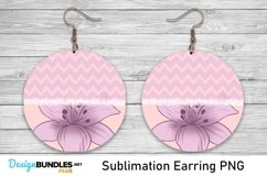 Spring Flower Sublimation Earring PNG - Sublimation Earring Product Image 1