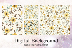 Flower Pattern Background Wallpaper Digital Paper_10 Product Image 1