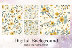 Flower Pattern Background Wallpaper Digital Paper_11 Product Image 1