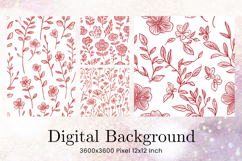 Flower Pattern Background Wallpaper Digital Paper_12 Product Image 1