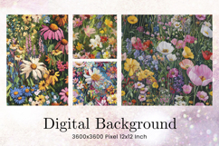 Flower Pattern Background Wallpaper Digital Paper_13 Product Image 1