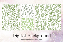 Flower Pattern Background Wallpaper Digital Paper_14 Product Image 1