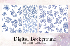 Flower Pattern Background Wallpaper Digital Paper_18 Product Image 1