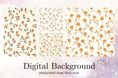 Flower Pattern Background Wallpaper Digital Paper_21 Product Image 1
