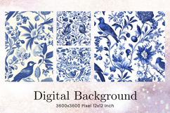 Flower Pattern Background Wallpaper Digital Paper_22 Product Image 1