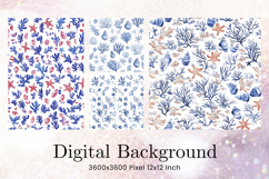 Flower Pattern Background Wallpaper Digital Paper_28 Product Image 1