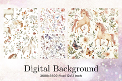 Flower Pattern Background Wallpaper Digital Paper_32 Product Image 1