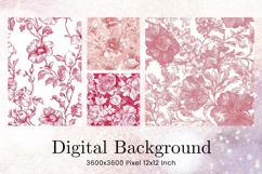 Flower Pattern Background Wallpaper Digital Paper_34 Product Image 1