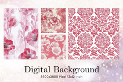 Flower Pattern Background Wallpaper Digital Paper_36 Product Image 1