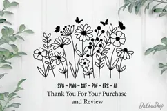 Flower SVG Flower Meadow SVG Wildflower SVG Flower Line art. Product Image 8