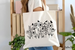 Flower SVG Flower Meadow SVG Wildflower SVG Flower Line art. Product Image 6