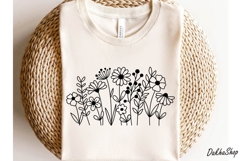 Flower SVG Flower Meadow SVG Wildflower SVG Flower Line art. Product Image 5