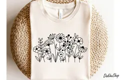 Flower SVG Flower Meadow SVG Wildflower SVG Flower Line art. Product Image 5