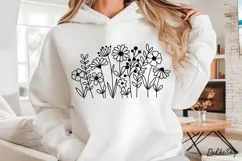 Flower SVG Flower Meadow SVG Wildflower SVG Flower Line art. Product Image 3