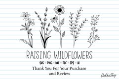 Raising Wildflower Svg, Flower Svg, Flower Line Art. Product Image 11