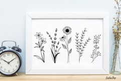 Raising Wildflower Svg, Flower Svg, Flower Line Art. Product Image 9