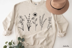 Raising Wildflower Svg, Flower Svg, Flower Line Art. Product Image 5