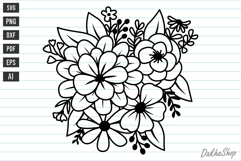 Flower Bouquet Svg, Flower Svg, Flower Succulent Plant Svg Product Image 1