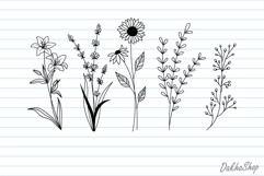 Raising Wildflower Svg, Flower Svg, Flower Line Art. Product Image 3